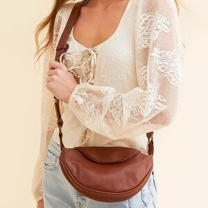 NWT Free People Palmer Leather Crossbody Purse